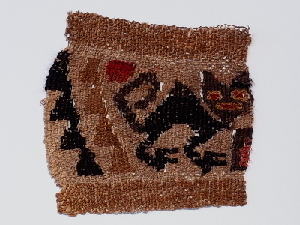 ペルー　チャンカイ文化　12世紀　人物描き染め布